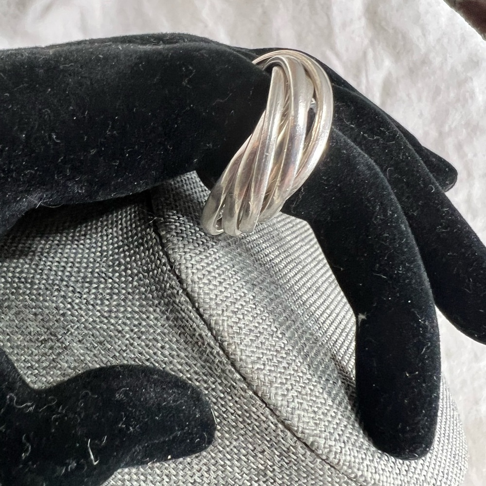 Sterling S 925 Interlocking Rings, Russian Ring, Russian Wedding Ring. S…